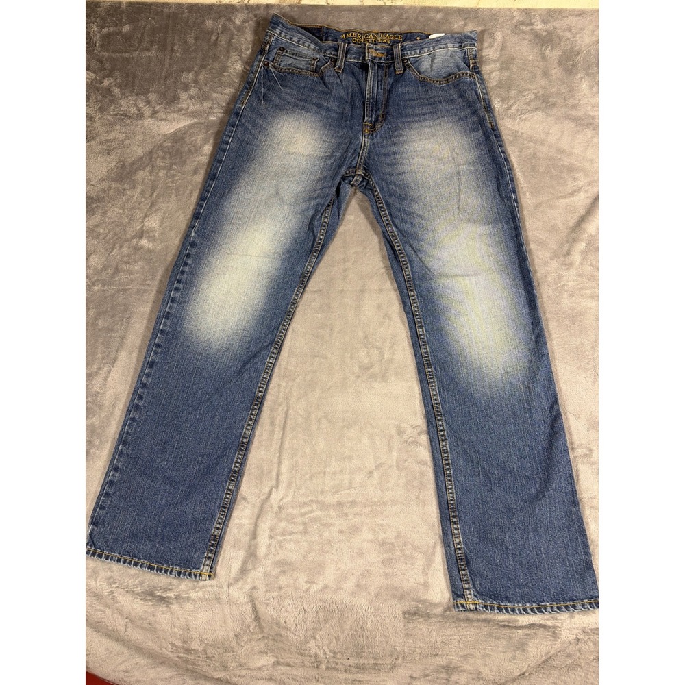 American Eagle Outfitters Mens Relaxed Straight Blue Denim Jeans 31x32 Cotton